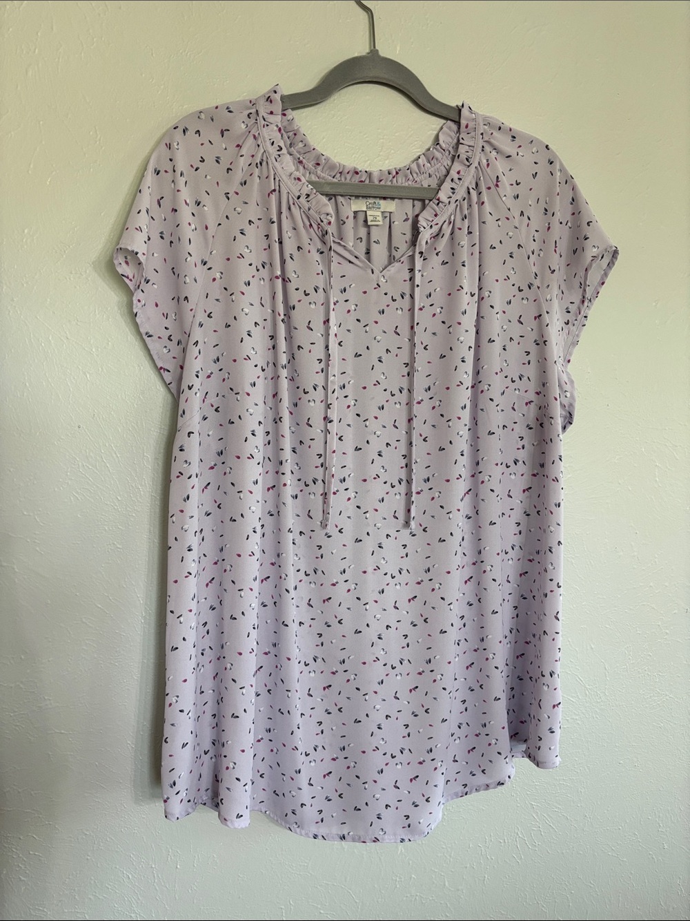 Croft & Barrow Light Purple Ruffle Blouse